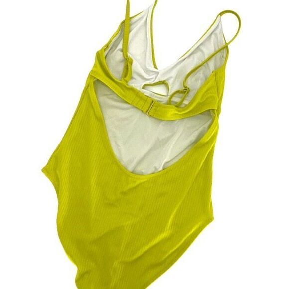 Old Navy Womens Ribbed‎ Front Keyhole Cutout Back One Piece Swimsuit Green Small - Picture 3 of 6